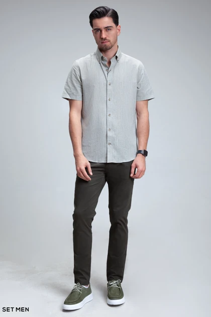 پیراهن مردانه آستین کوتاه لینن