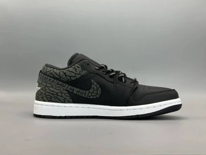 کتانی نایکی جردن1 لو الفنت مشکی زیره سفید/Nike AJ1 low