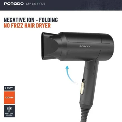 سشوار تاشو پورودو Porodo مدل PD-LFST071-BK توان 1200 وات