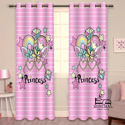 پرده کودک طرح اسب تک شاخ مدل W4632