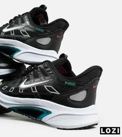 کفش کتانی مردانه و زنانه مشکی نقره ای نایک NIKE P-6000