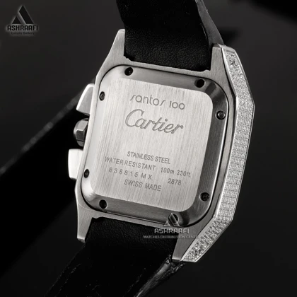 ساعت زنانه کارتیه سانتوس کرنوگراف Cartier Santos 100 Diamond SKW
