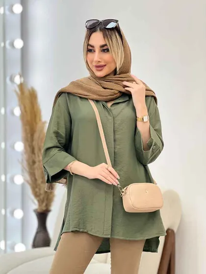 مانتو جلو دکمه بغل چاک