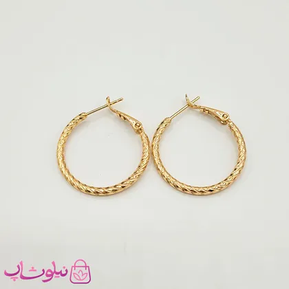 گوشواره حلقه‌ای دخترانه ژوپینگ با قفل امگا