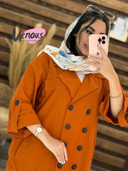 مانتو لینن کتی هشت دکمه