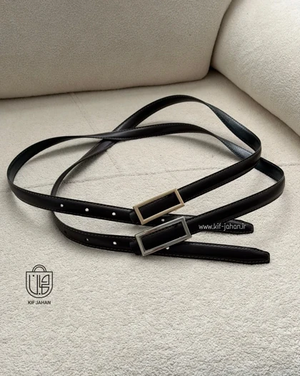 کمربند یراق مستطیلی با یراق نقره ای