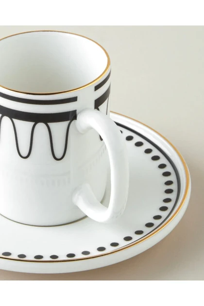 فنجان قهوه دو نفره English Home مدل Glowy White