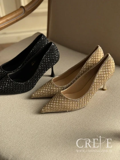 کفش مجلسی نگینی پاشنه 7/5 سانت