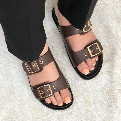 اسلیپر زنانه زارا (ZARA) مدل آرامیس رنگ قهوه‌ای