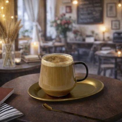 لیوان چای خوری دسته رنگی 400 میل