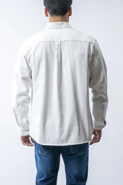 پیراهن آستین بلند برش‌دار کتان مردانه