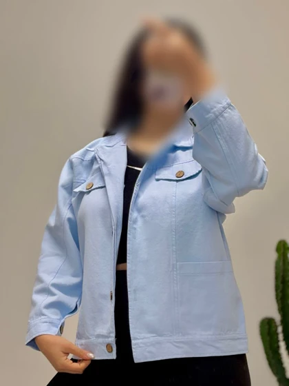 کت کراپ زنانه اسپرت پاییزه کتان جیب‌دار