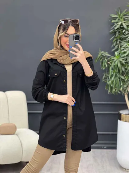 مانتو جیب نما بغل زیپ طنین