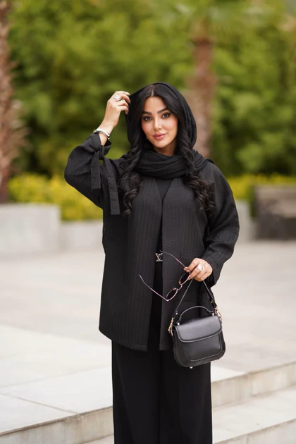 مانتو کوتاه محرمی آستین بند دار