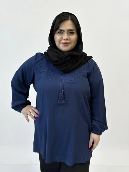 تونیک یقه اشکی گلدوزی گندم