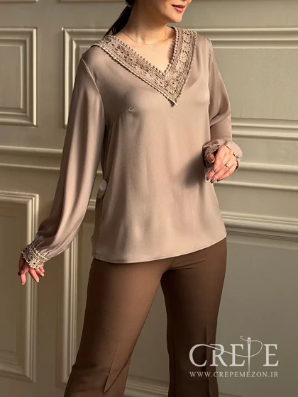 شومیز یقه هفت گیپور