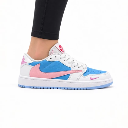 کفش و کتانی زنانه و دخترانه مدل نایک ترویس NIKE TRAVIS رنگ آبی صورتی کد 30352