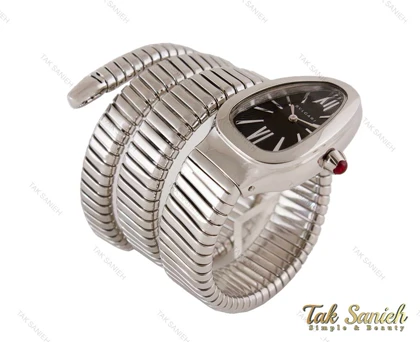 ساعت بولگاری زنانه مار نقره ای مشکی Bvlgari-4021-L