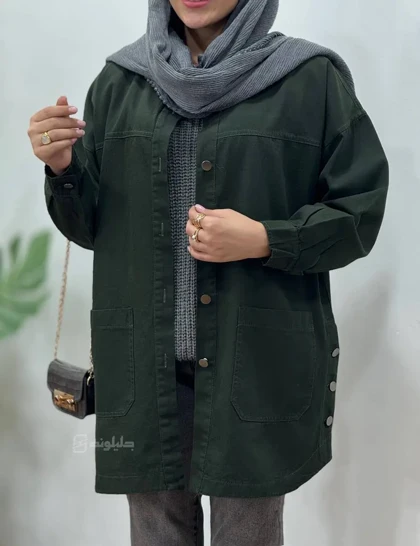 مانتو کتان پاییزه بغل دکمه 1