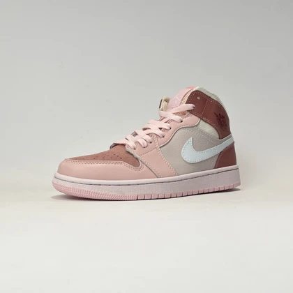 کفش روزمره جردن 1 ساق‌دار صورتی کیفیت مستر