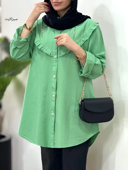 مانتو لینن گلدوزی آیسو پاکرو