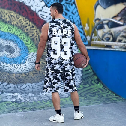 ست رکابی و شلوارک بسکتبالی مردانه بیپ طرح چریکی