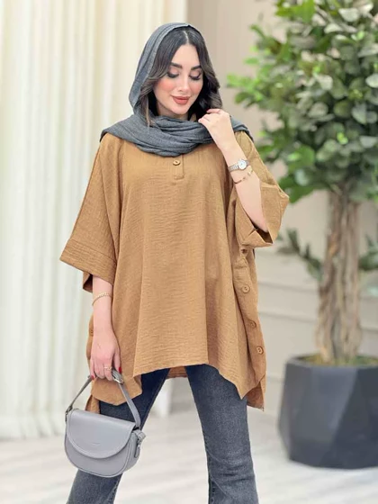 مانتو پانچ بغل سه دکمه کتایون