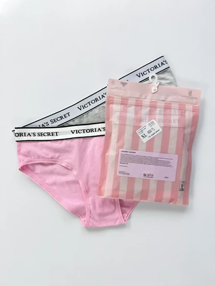 شورت اسلیپ زنانه نخ پنبه کمر کش ساده بسته 2 عددی ویکتوریا سکرت Victoria's Secret