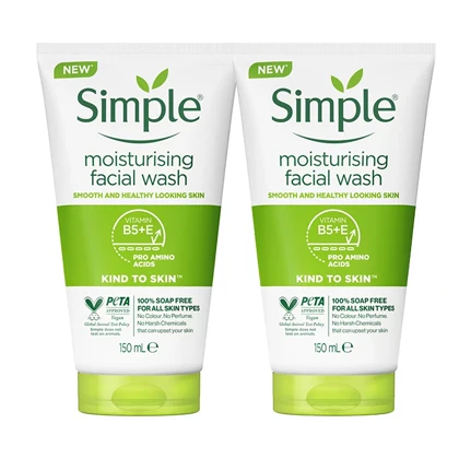 ژل شست‌وشوی صورت سیمپل مدل moisturising حجم 150 میلی‌لیتر