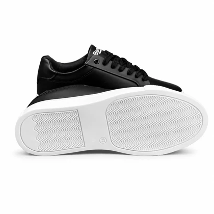 کفش کتانی بزرگ پا مدل برشکا ونس مشکی سفید Bershka