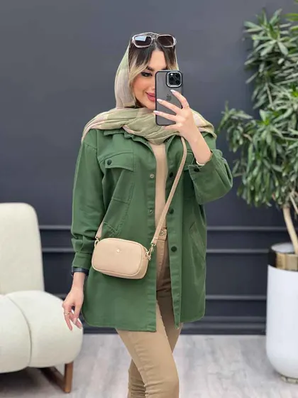 مانتو کتان مداد رنگی