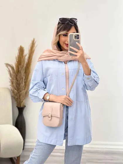 مانتو دکمه مخفی برش‌دار