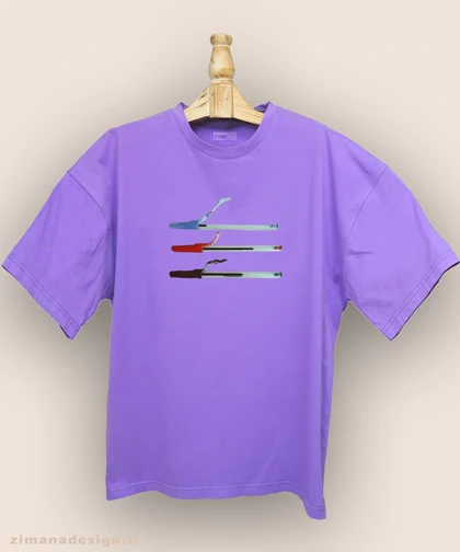 تیشرت لش مردانه و زنانه نوستالژی طرح خودکار جویده شده