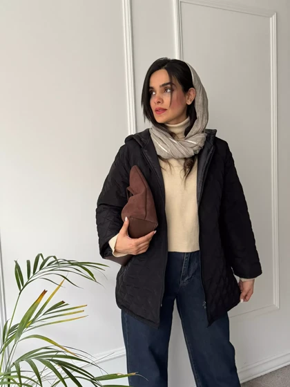 کاپشن زنانه کلاهدار آستردار ونوس **