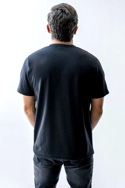 تیشرت بیسیک یقه گرد چاپی مردانه