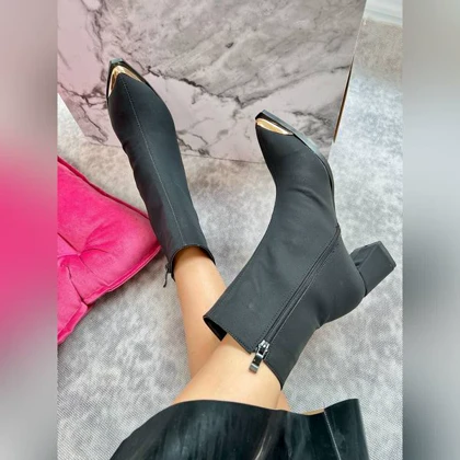 نیم‌بوت 6 سانت پاشنه جلوخوکی آهنی _ 1295