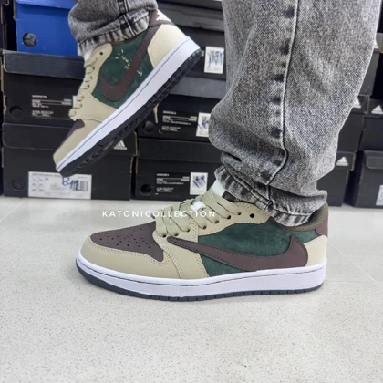 کتانی نایک ایر جردن 1 تراویس اسکات گرین Nike Air Jordan 1 Low Travis Scott