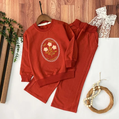 بلوز شلوار دخترانه مدل گلدوزی