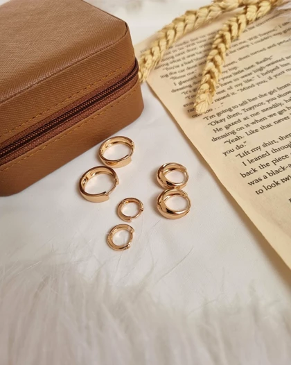 گوشواره حلقه‌ای مینیمال ژوپینگ