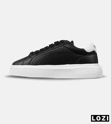 کفش کتانی مردانه مشکی سفید BERSHKA مدل 7599