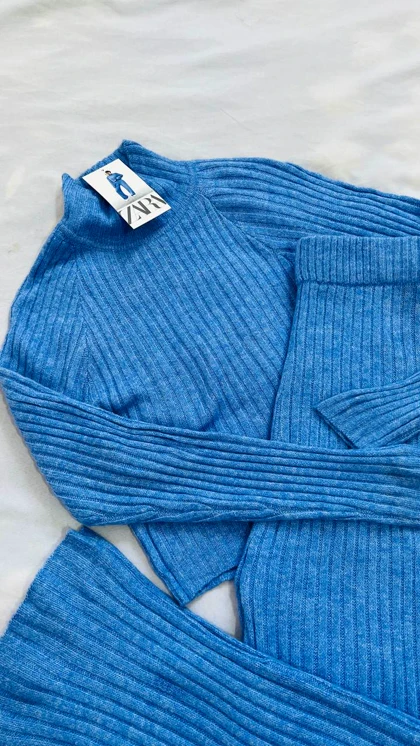 بلوز شلوار بافت زارا - کد 952