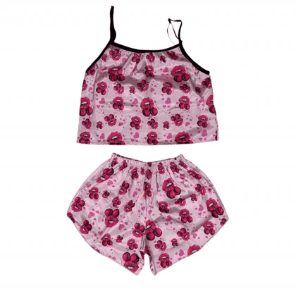 ست تاپ و شلوارک طرح چری 188