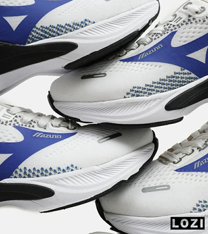 کفش کتانی مردانه سفید آبی MIZUNO wave rider 24