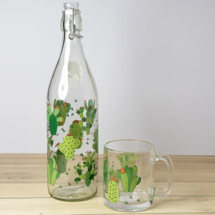 بطری شیشه ای طرحدار ایتالیا کد 5408