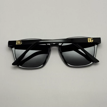 عینک آفتابی پلاریزه دولچه گابانا DOLCE GABBANA دسته سیم کشی شده لولا فنر مشکی کد 7709