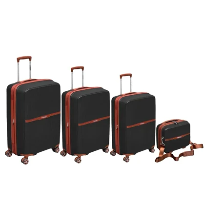 چمدان نشکن تراولگو مدل TRAVEL GO - TV7575 TRIP TIME SERIES سری 4 عددی ( به همراه چمدان آرایشی هدیه )