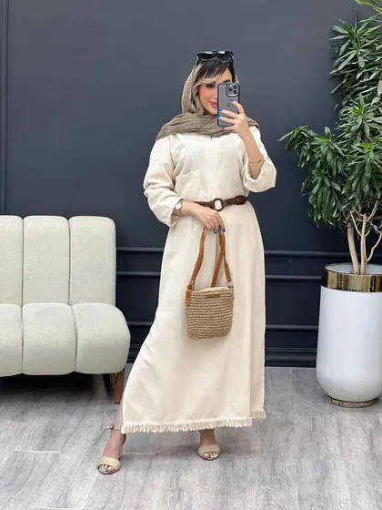 پیراهن کمربند دار گندم