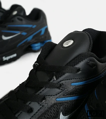 کفش کتانی مردانه مشکی آبی نایک NIKE x SUPREME shox ride 2