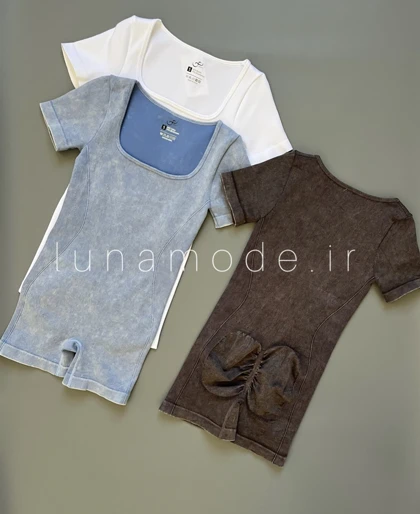 اورال ورزشی زنانه سنگشور یقه خشتی آستین کوتاه