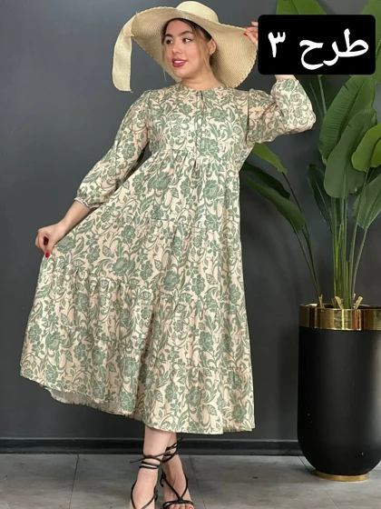 پیراهن فلور چین‌دار کد 1520